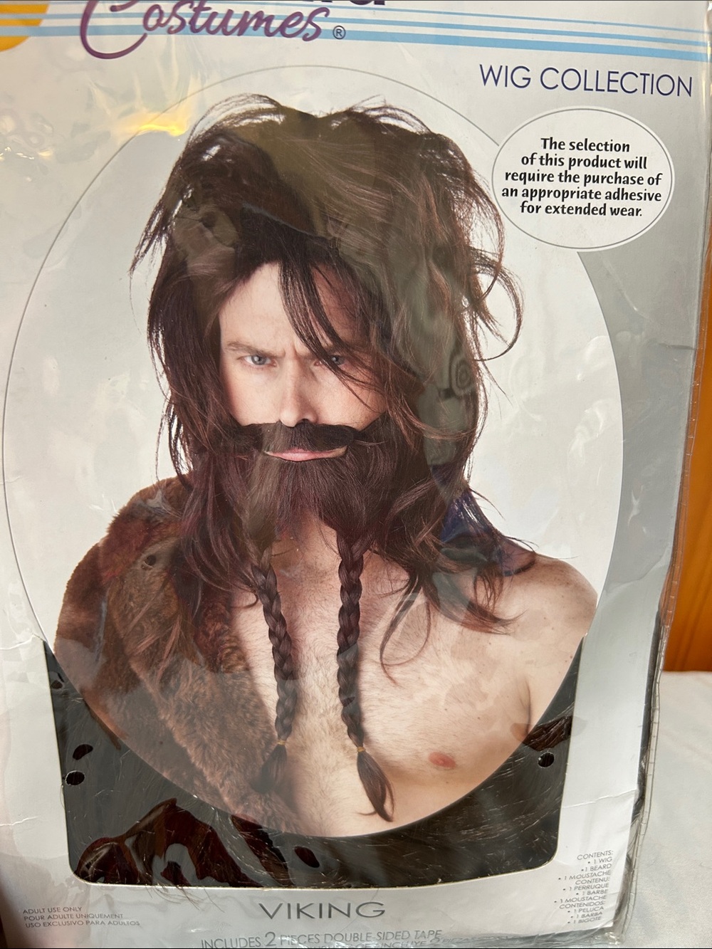 Viking Brown Wig and Braided Beard Set -